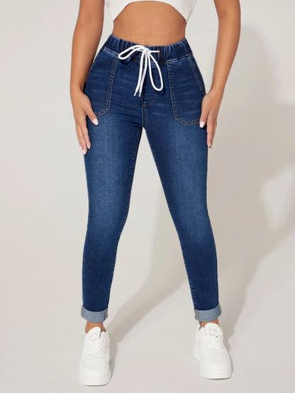 Jean Slim à Taille Élastique