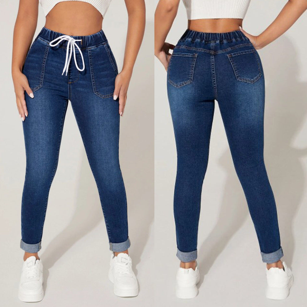 Jean Slim à Taille Élastique