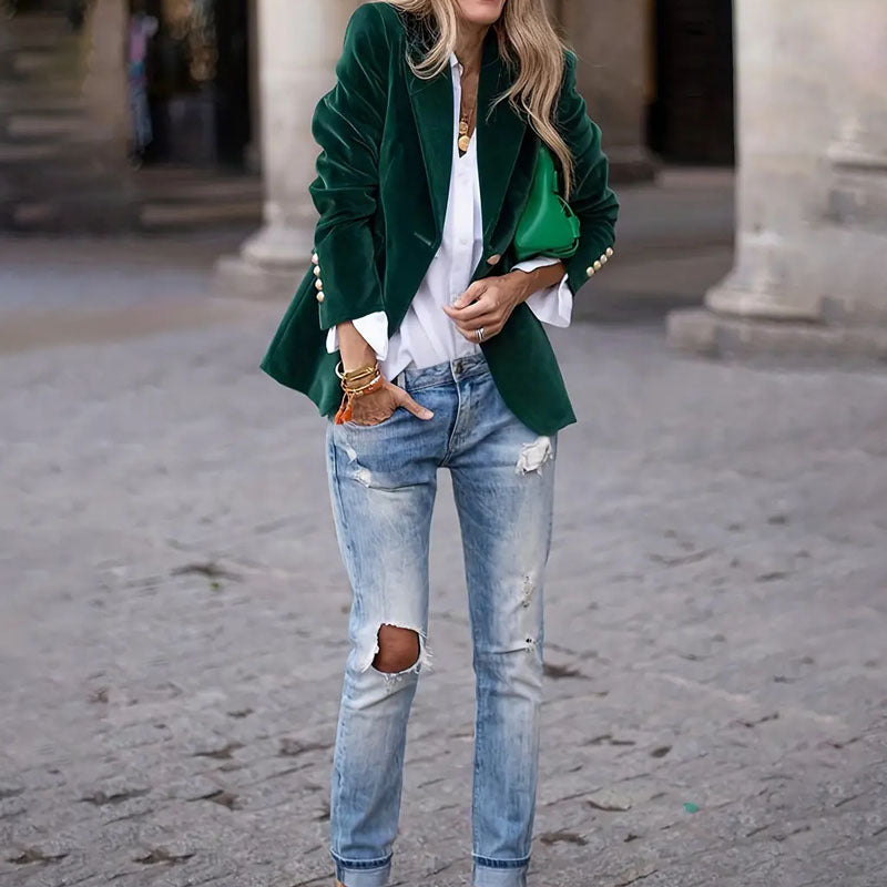 Blazer à manches longues et un bouton