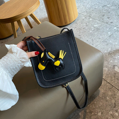 Sac en Cuir à Motif Litchi, Grande Capacité