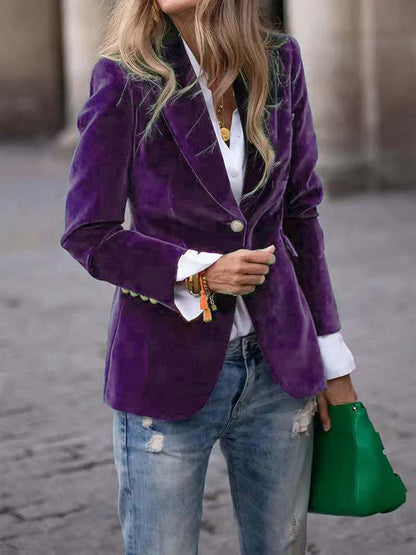 Blazer à manches longues et un bouton