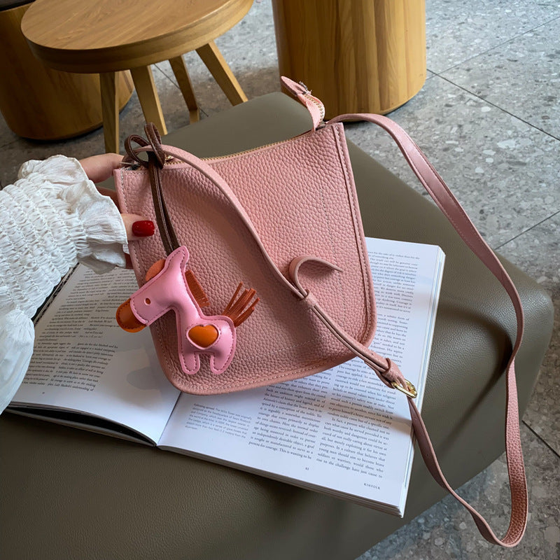 Sac en Cuir à Motif Litchi, Grande Capacité