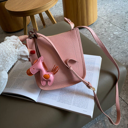 Sac en Cuir à Motif Litchi, Grande Capacité