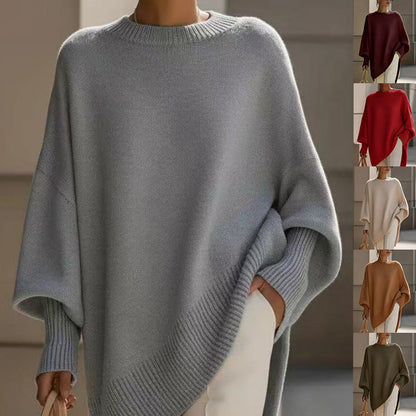Pull oversize à col rond et manches chauve-souris