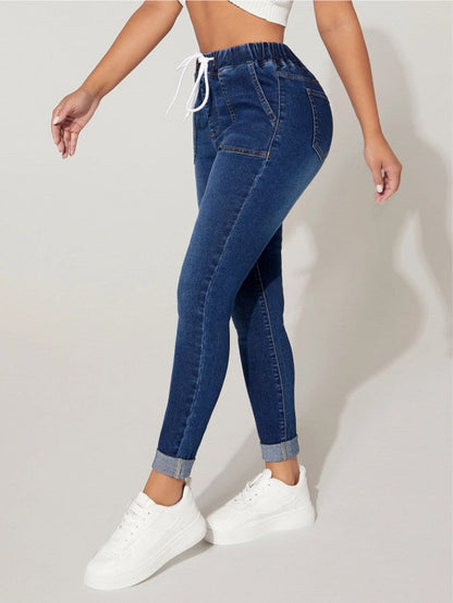 Jean Slim à Taille Élastique