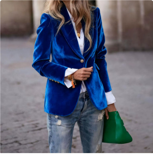 Blazer à manches longues et un bouton
