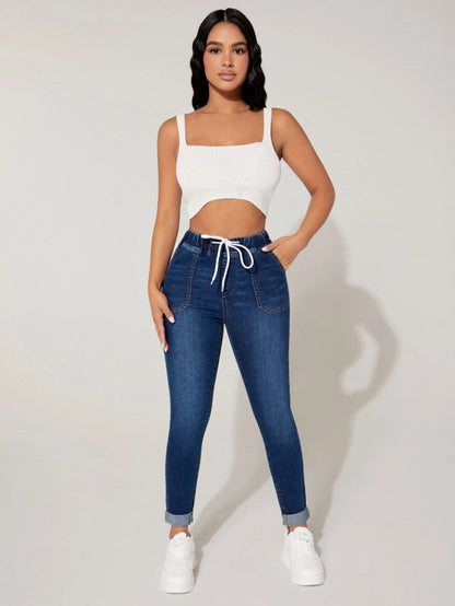 Jean Slim à Taille Élastique