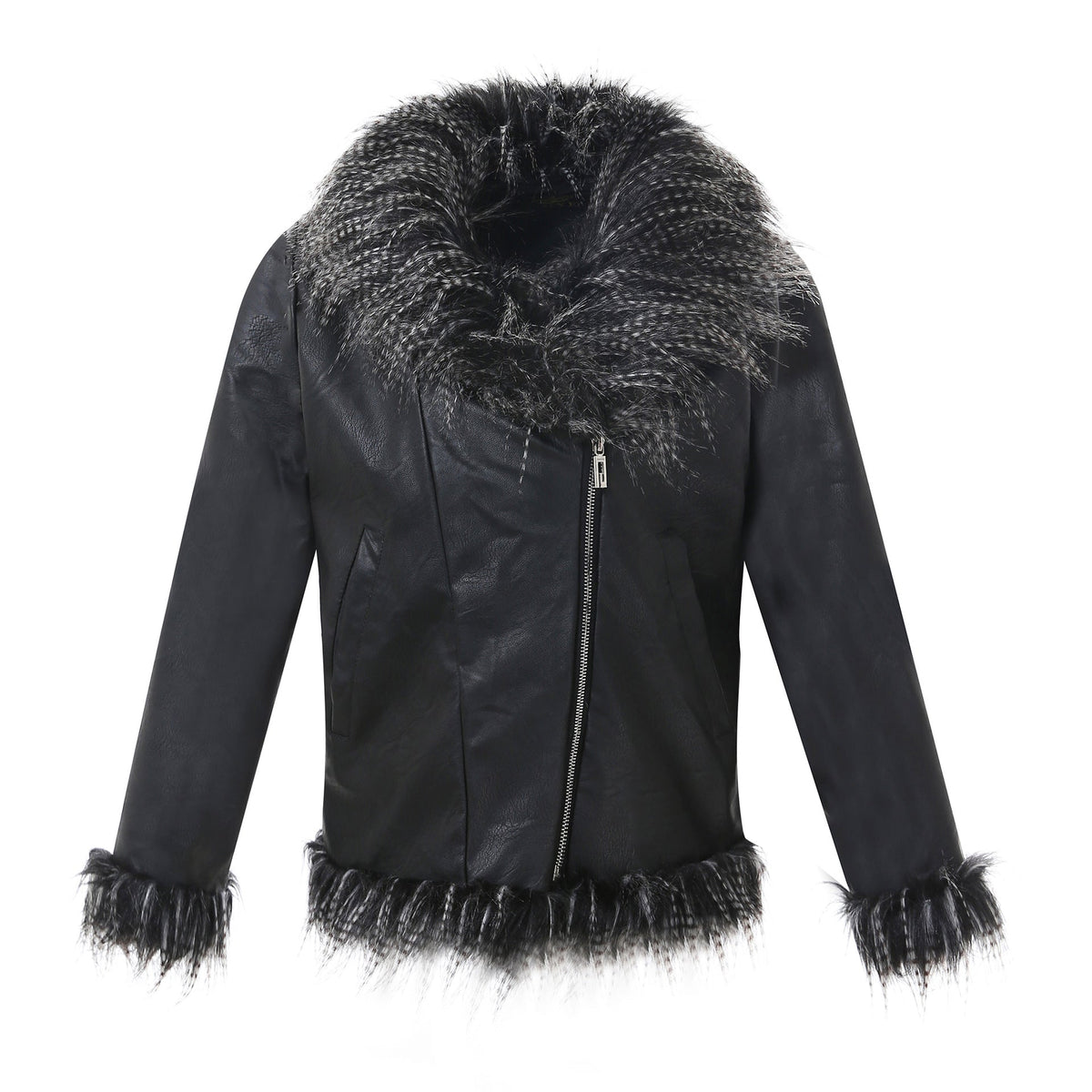 Perlinia Veste en Cuir & Fourrure