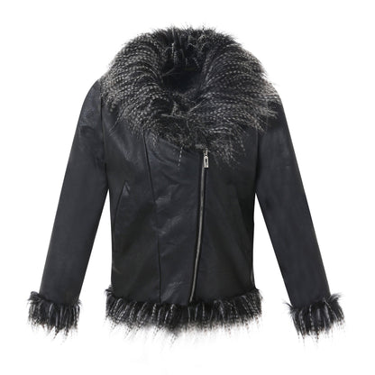 Perlinia Veste en Cuir & Fourrure