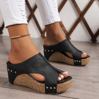 Sandales Compensées Peep Toe