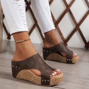 Sandales Compensées Peep Toe