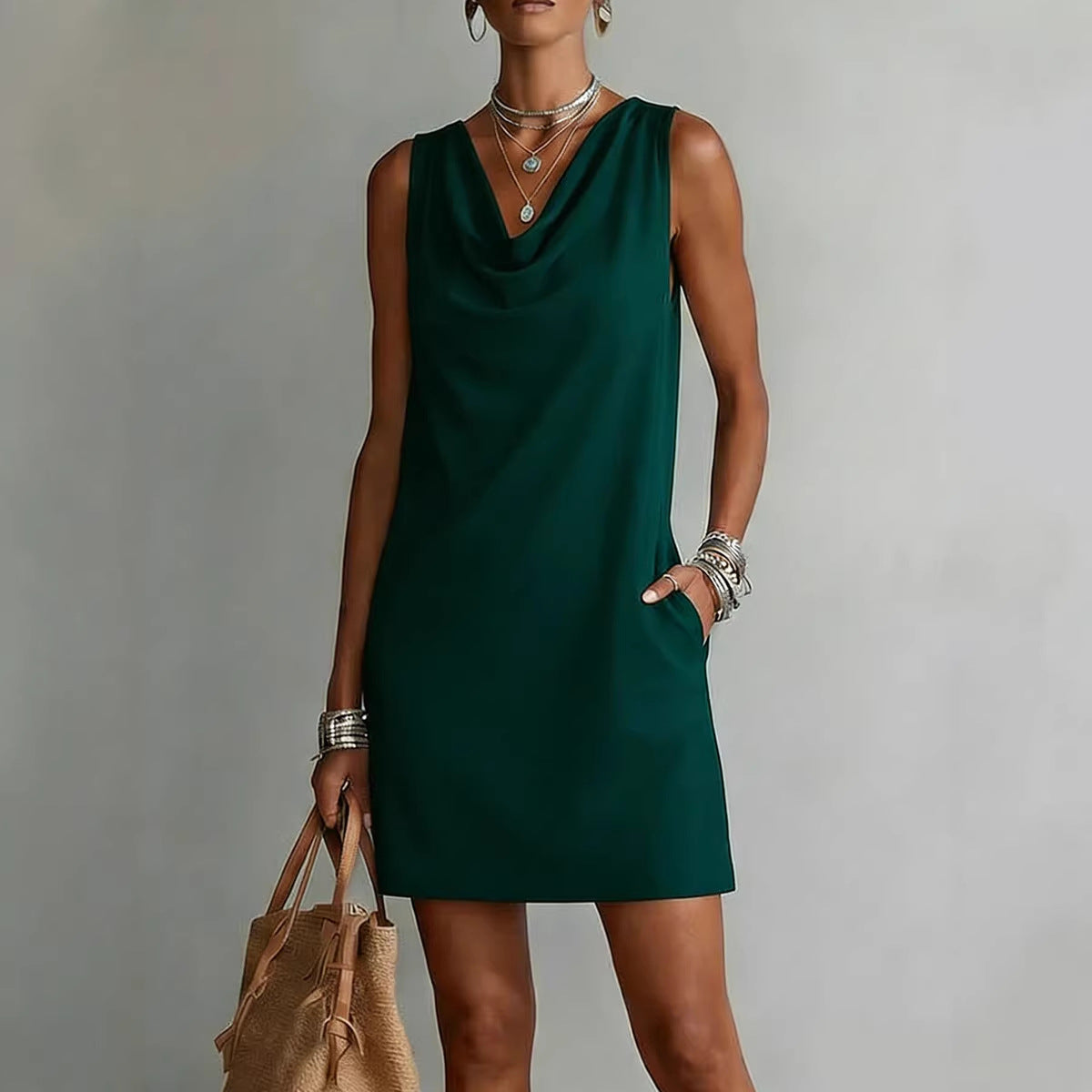 Robe courte sans manches