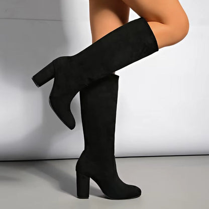 Bottes Hautes en Daim à Talons