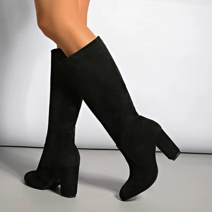 Bottes Hautes en Daim à Talons