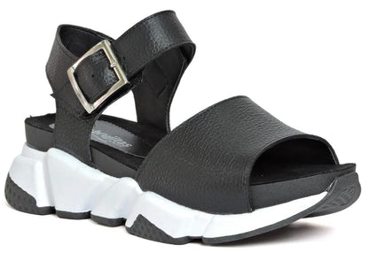 Sandales en cuir synthétique à bout ouvert