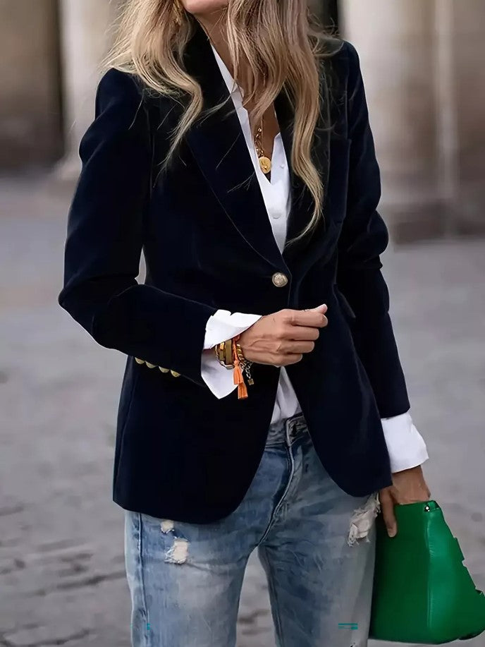 Blazer à manches longues et un bouton