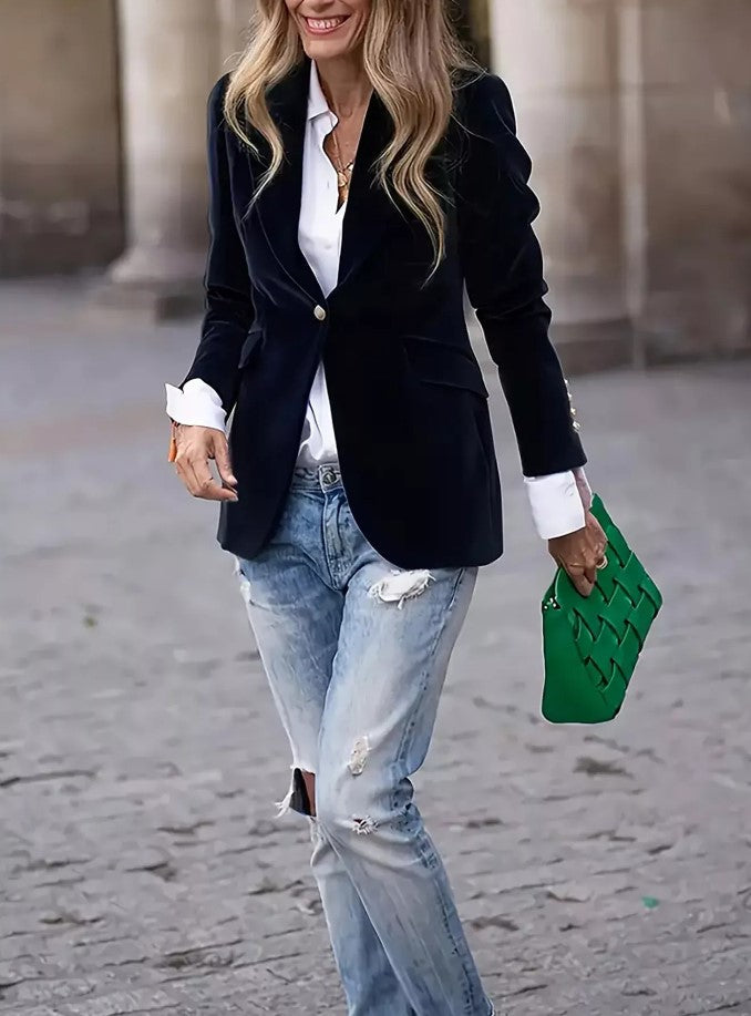 Blazer à manches longues et un bouton