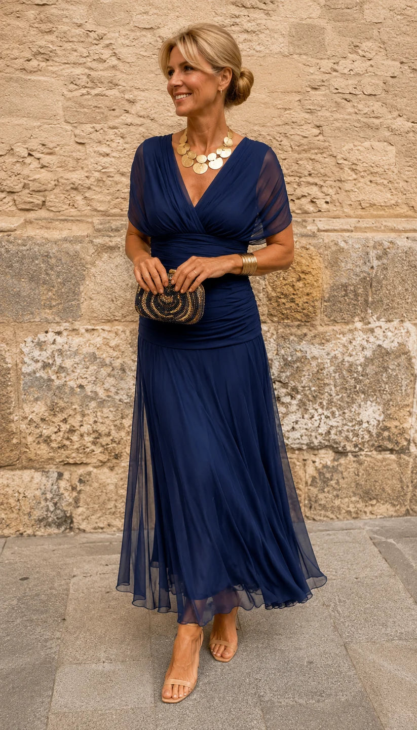 Robe Longue Fluide Plissée