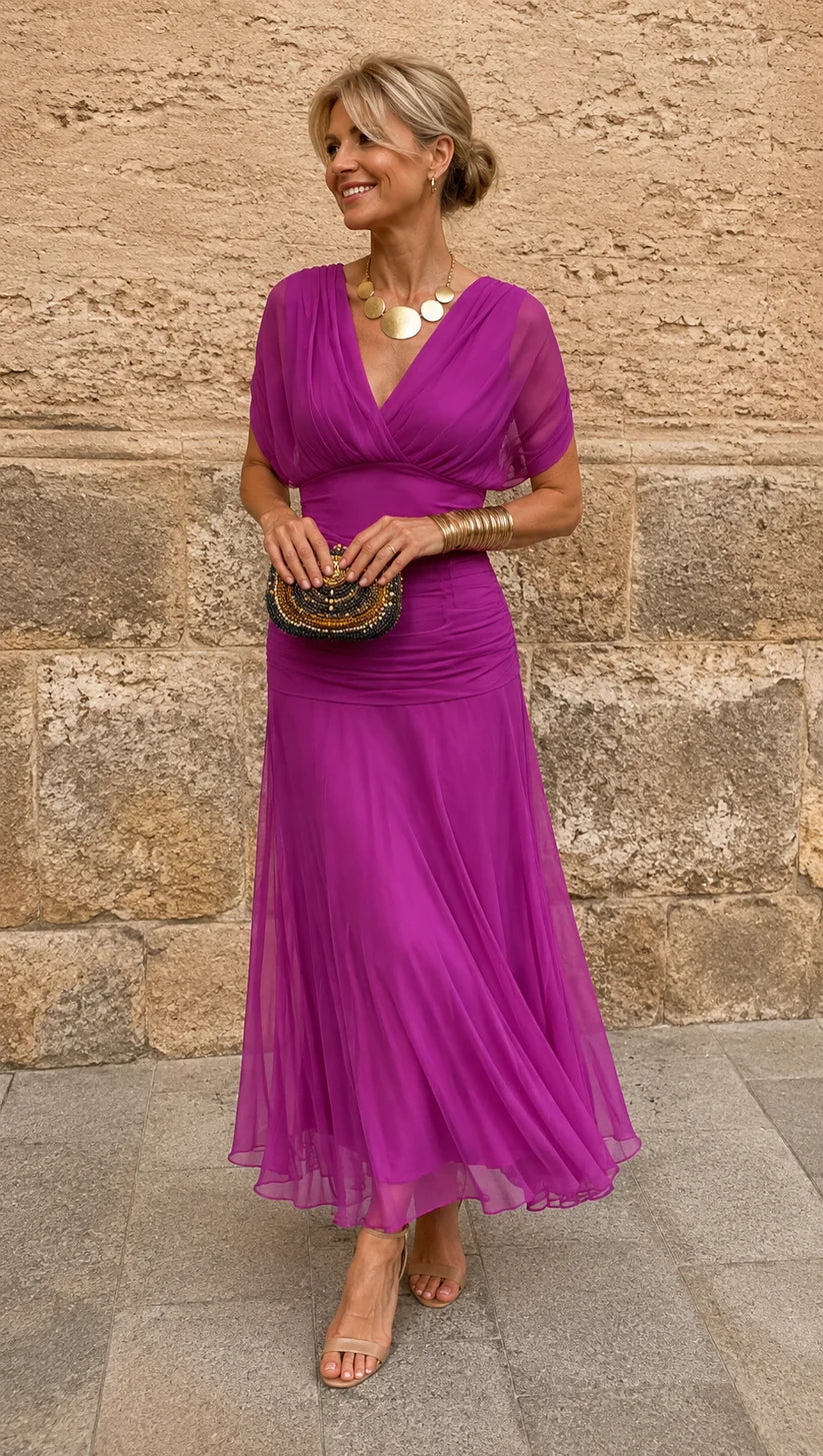 Robe Longue Fluide Plissée