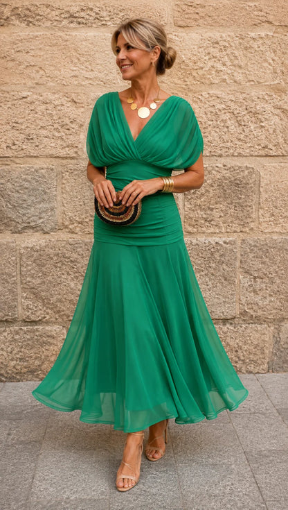 Robe Longue Fluide Plissée