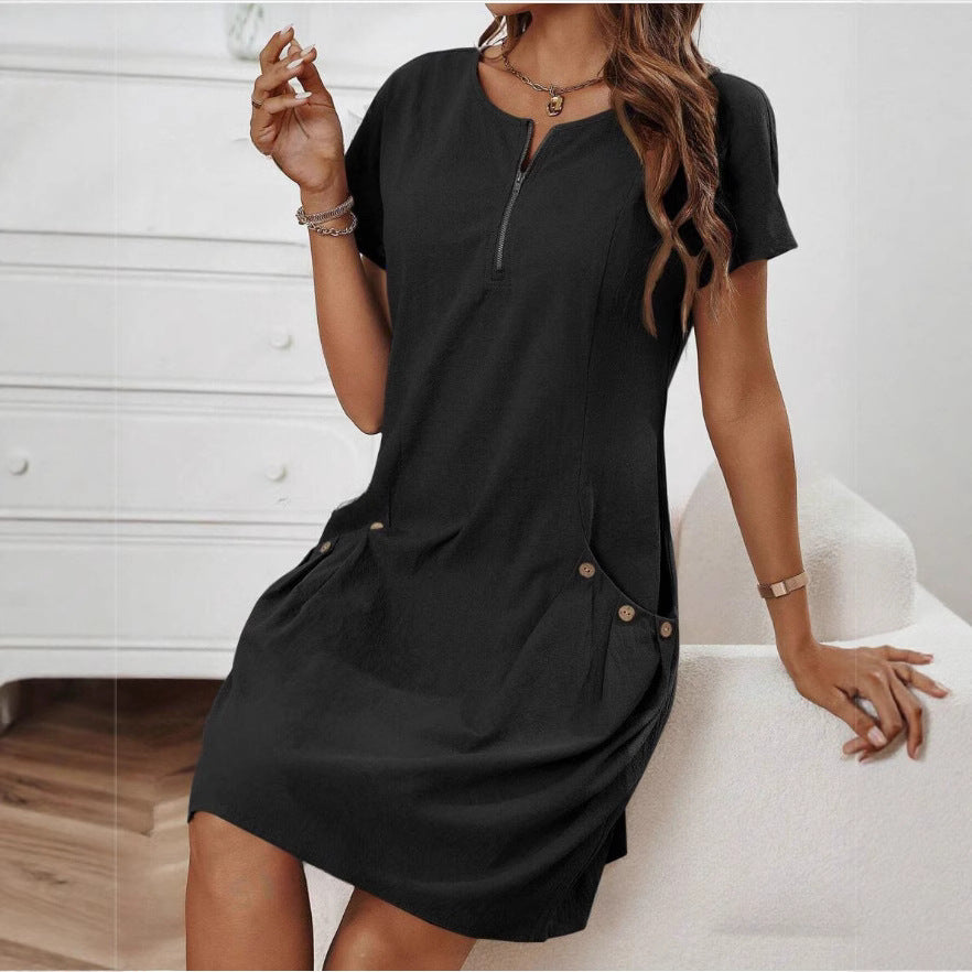 SDAFI | robe trapeze minimaliste a poches invisibles