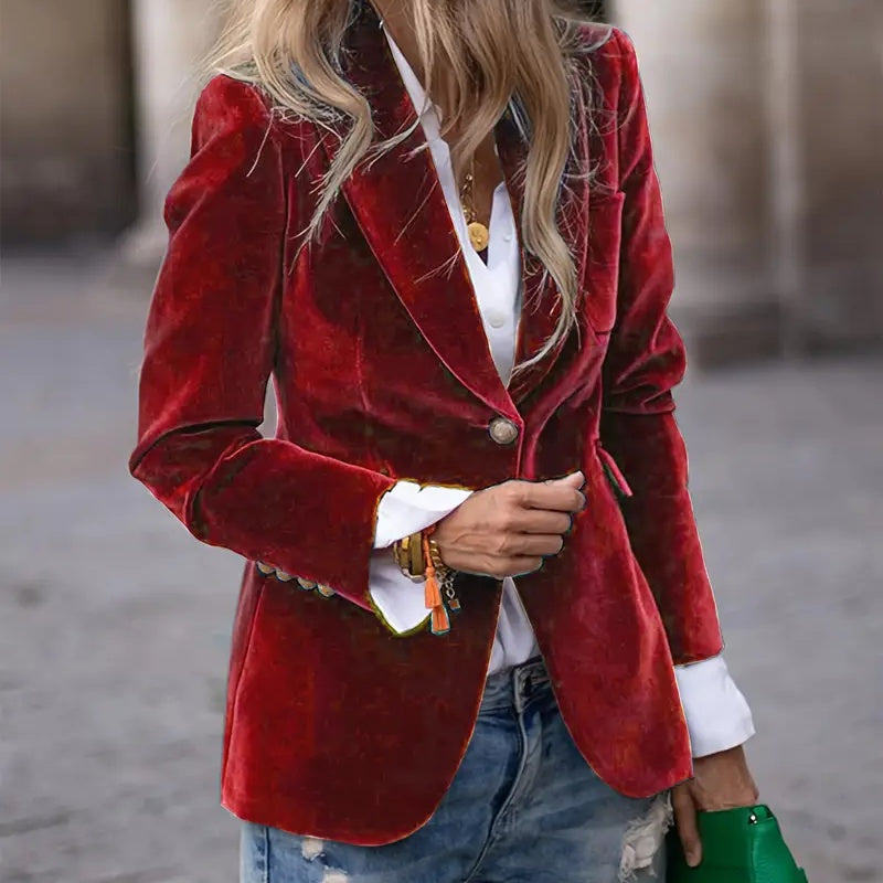 Blazer à manches longues et un bouton