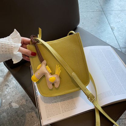 Sac en Cuir à Motif Litchi, Grande Capacité