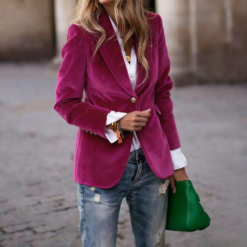Blazer à manches longues et un bouton