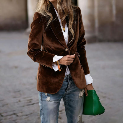 Blazer à manches longues et un bouton