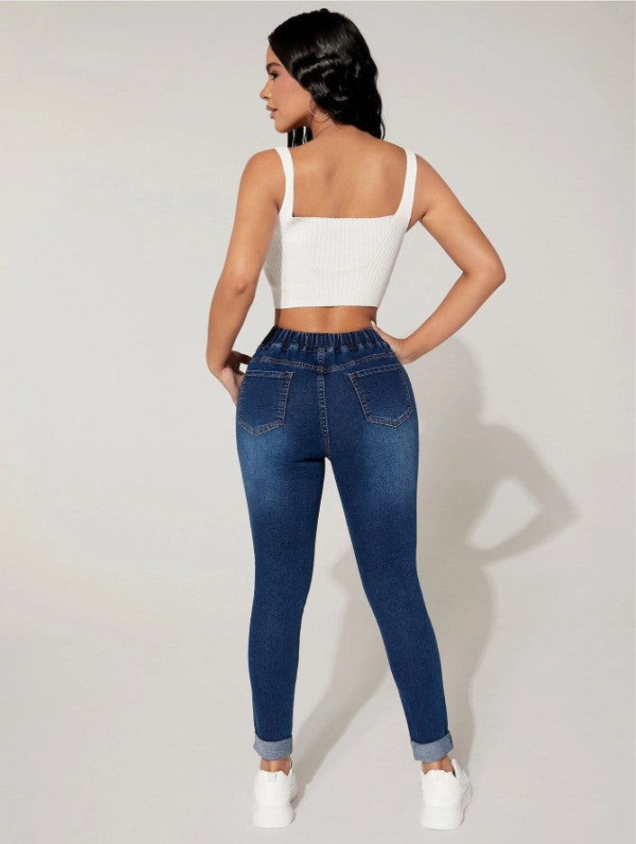 Jean Slim à Taille Élastique