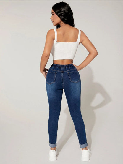 Jean Slim à Taille Élastique
