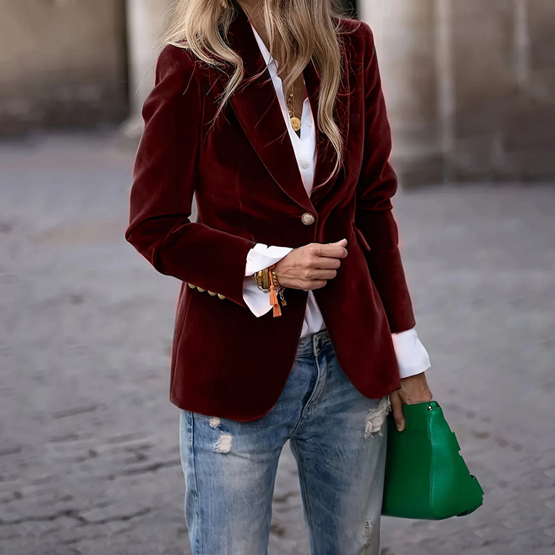 Blazer à manches longues et un bouton